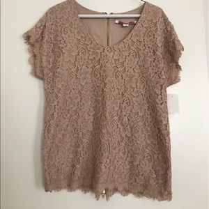 DVF Cholula Champagne pink lace shirt (Size S)